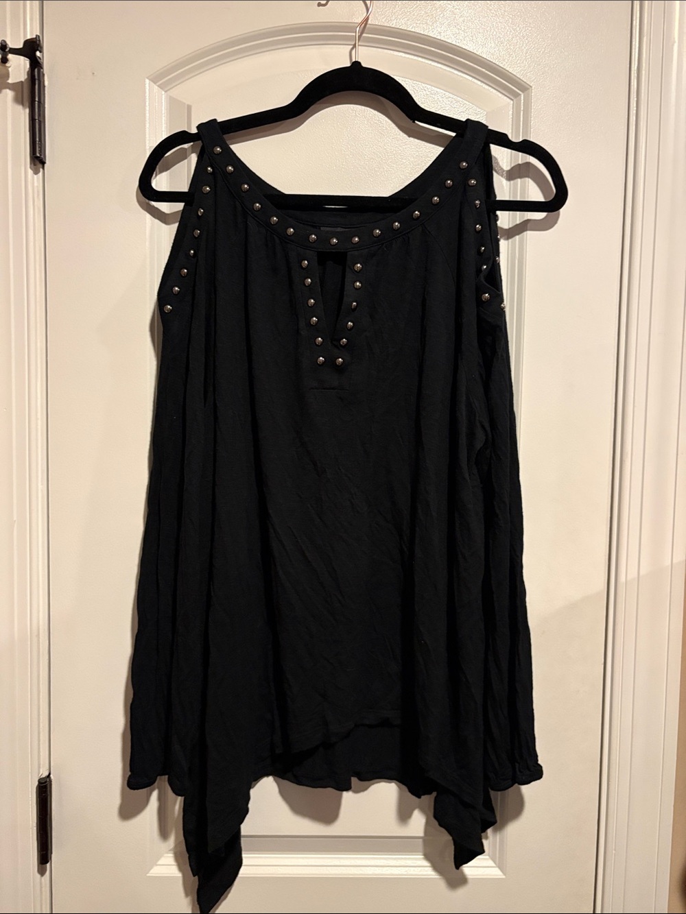 Studded Cold Shoulder Top